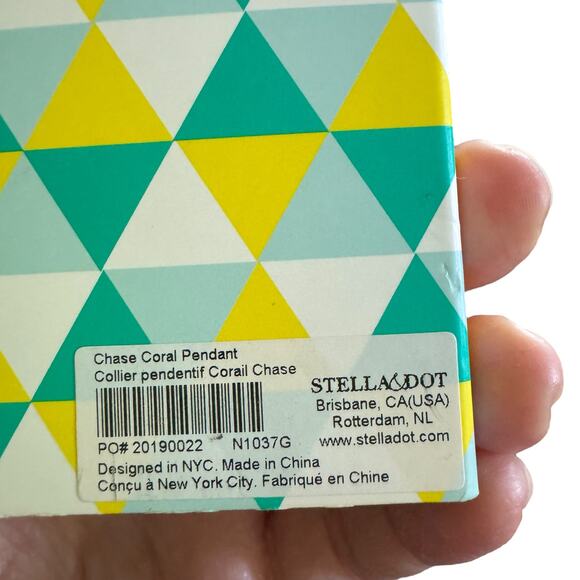 Stella & Dot Chase Coral Pendant Gold Tone Statement Necklace 16” Approx. NIB - Picture 10 of 13